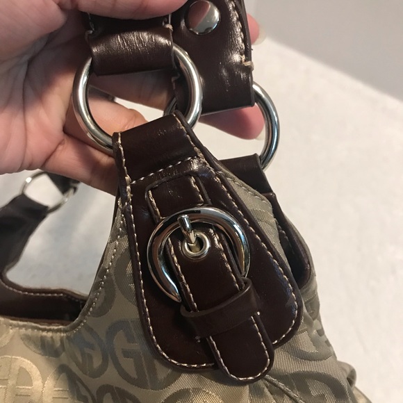 Giani Bernini tan / brown purse handbag shoulder triple compartment bag - Picture 2 of 10